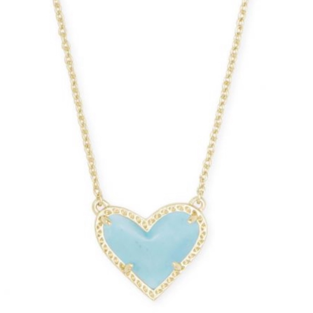 Kendra Scott Ari Heart Pendant Necklace in Light Blue Magnesite